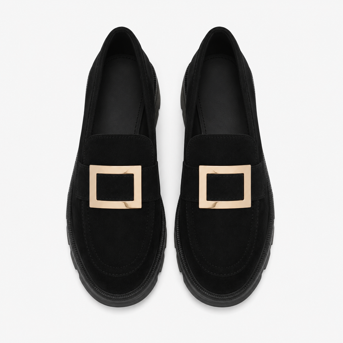 Women's Heeled Loafers with Gold Horsebit