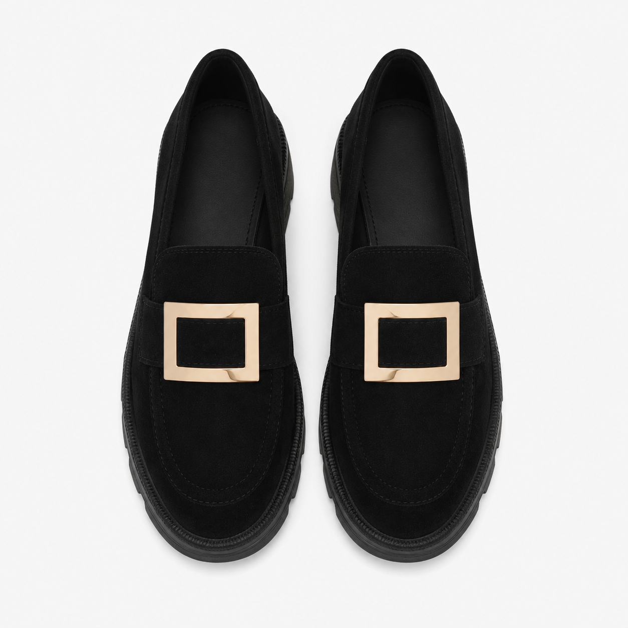 Women's Heeled Loafers with Gold Horsebit