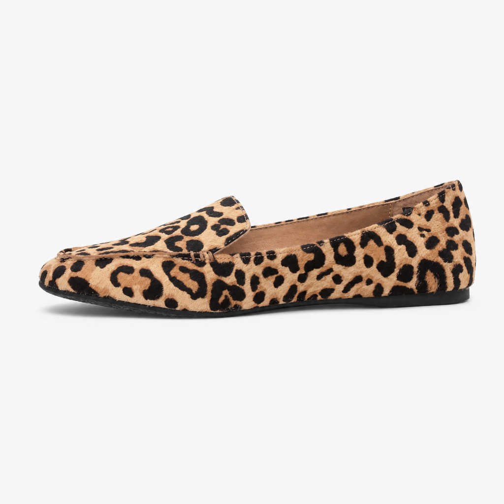 Women's Leopard Loafers – Round-Toe