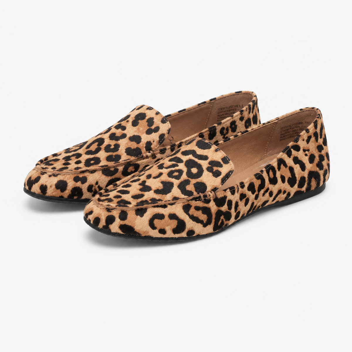 Women's Leopard Loafers – Round-Toe