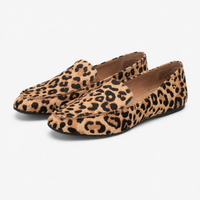 Women's Leopard Loafers – Round-Toe