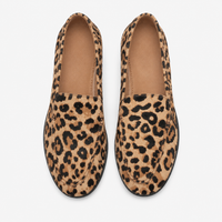 Women's Leopard Loafers – Round-Toe