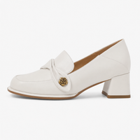 Women's Square-Heel Loafers – Round-Toe