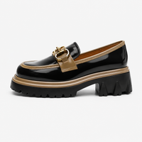 Women's Square-Heel Loafers with Thick Sole