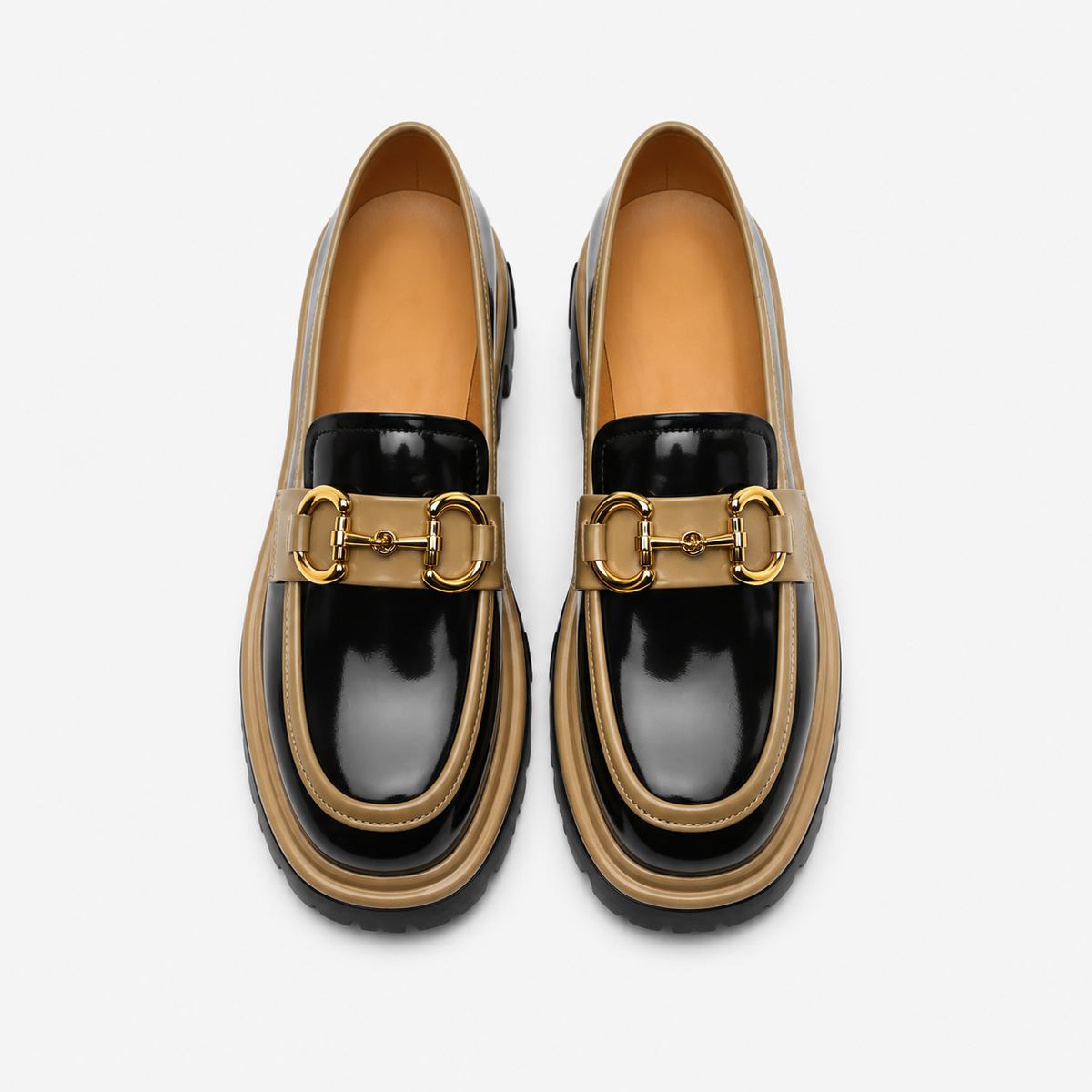 Women's Square-Heel Loafers with Thick Sole