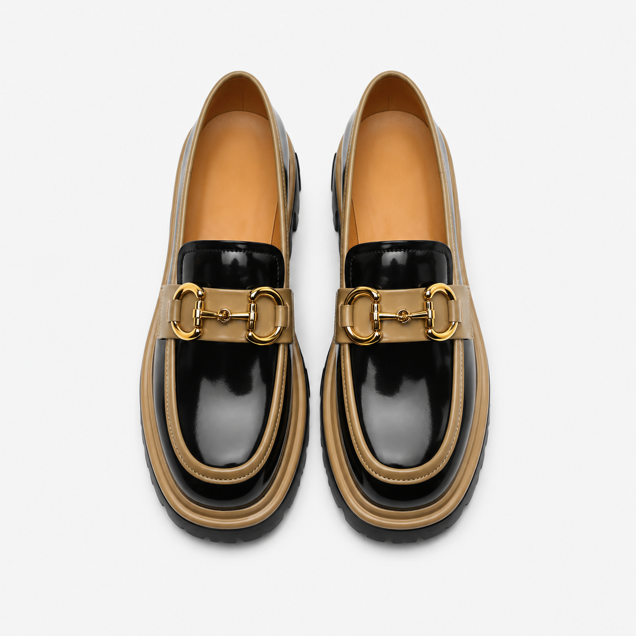 Women's Square-Heel Loafers with Thick Sole