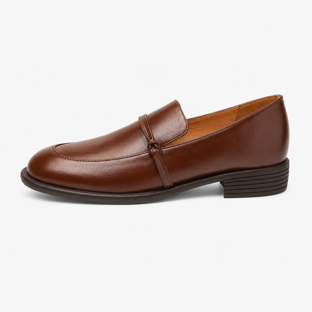 Women's Square-Heel Loafers – Smooth Leather