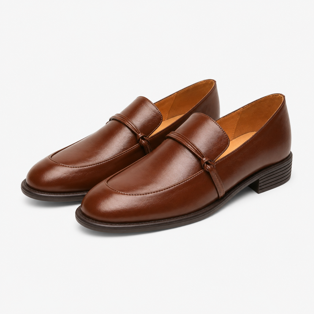 Women's Square-Heel Loafers – Smooth Leather