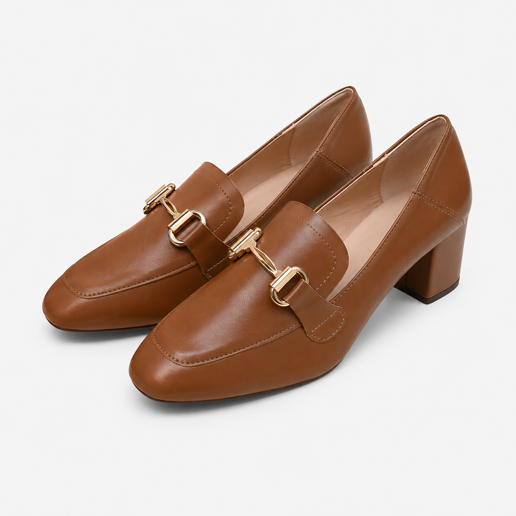 Sophisticated Women's Square-Heel Loafers