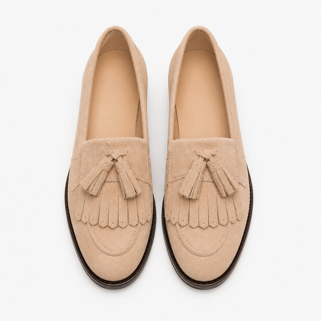 Women's Tassel Loafers – Beige