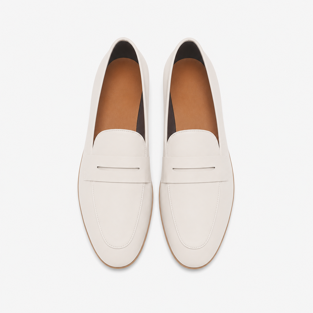 Women's Leather Loafers – White