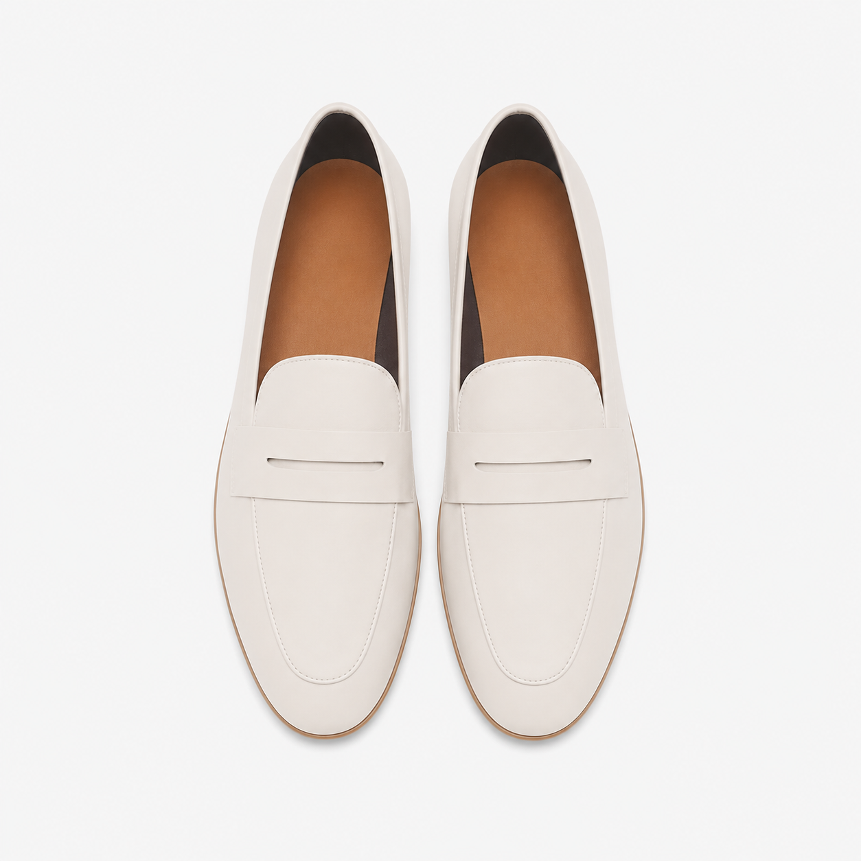 Women's Leather Loafers – White
