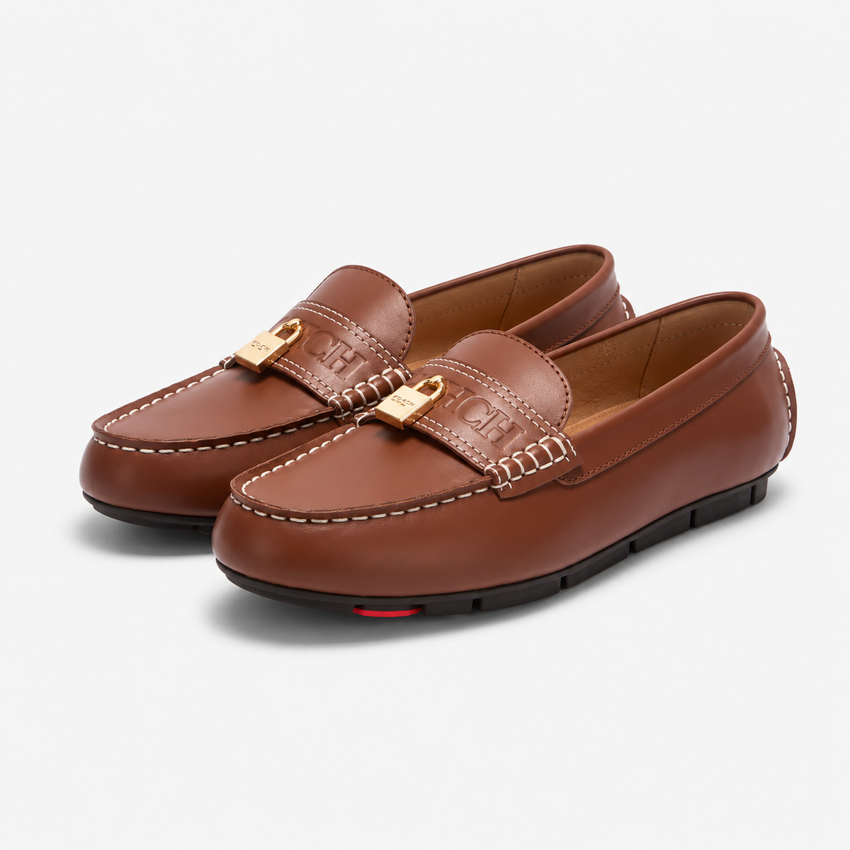 Women's Grained Leather Loafers