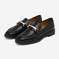Women's Leather Loafers with Thick Sole