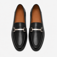 Women's Leather Loafers with Thick Sole