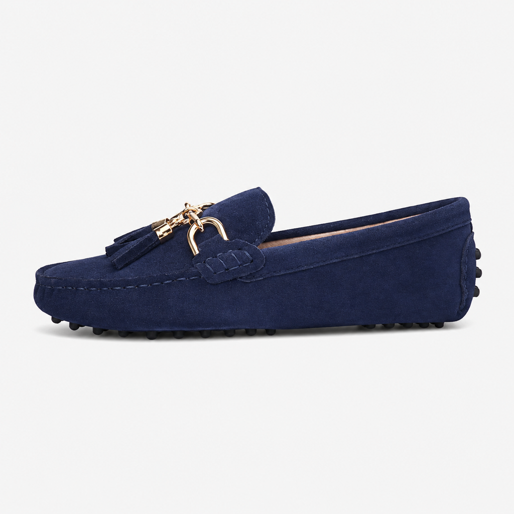 Women's Suede Loafers – Navy Blue