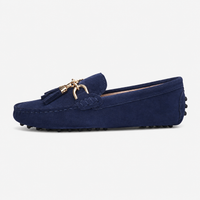 Women's Suede Loafers – Navy Blue