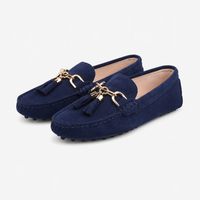 Women's Suede Loafers – Navy Blue