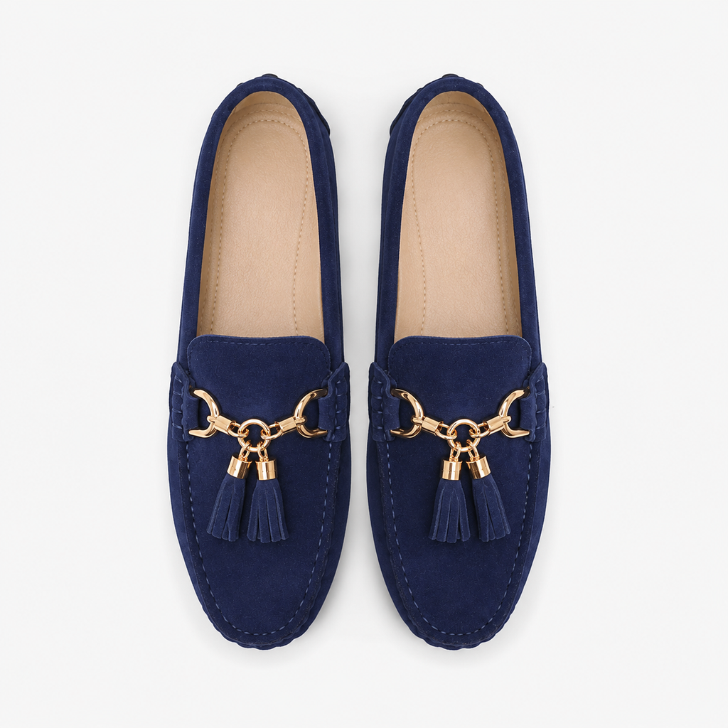 Women's Suede Loafers – Navy Blue