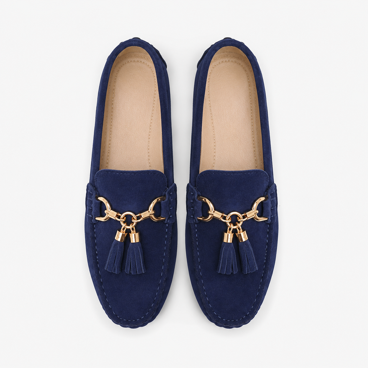 Women's Suede Loafers – Navy Blue