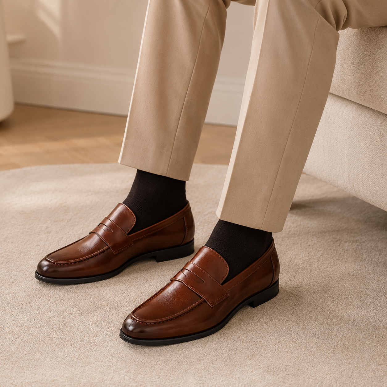 Men's Patent Loafers – Leather Sole