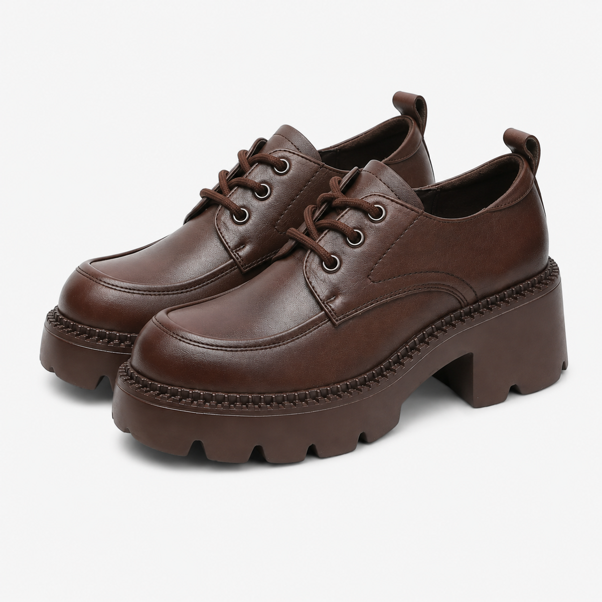 Women's Platform Loafers with Notched Sole