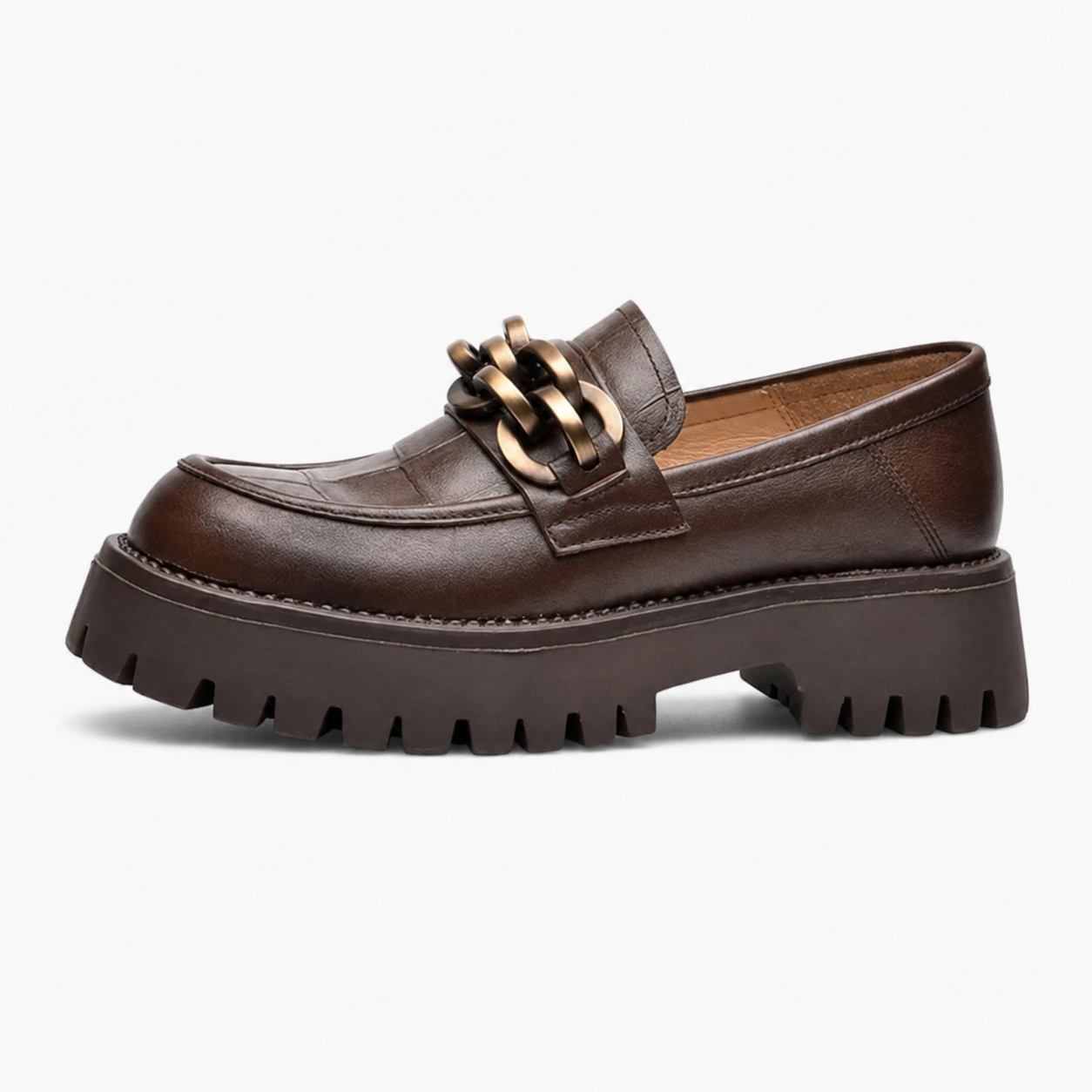 Women's Gold Horsebit Platform Loafers
