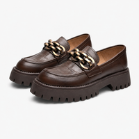 Women's Gold Horsebit Platform Loafers