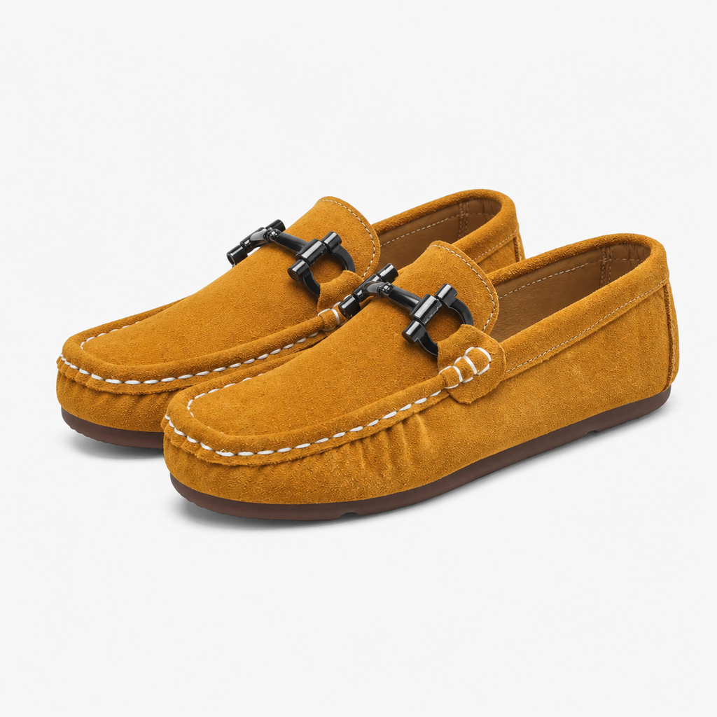 Boys' Camel Suede Loafers