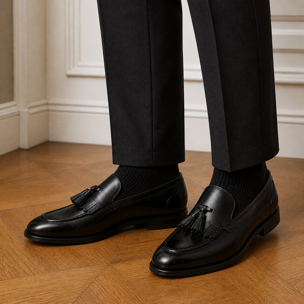 Men's Tasseled Loafers – Black