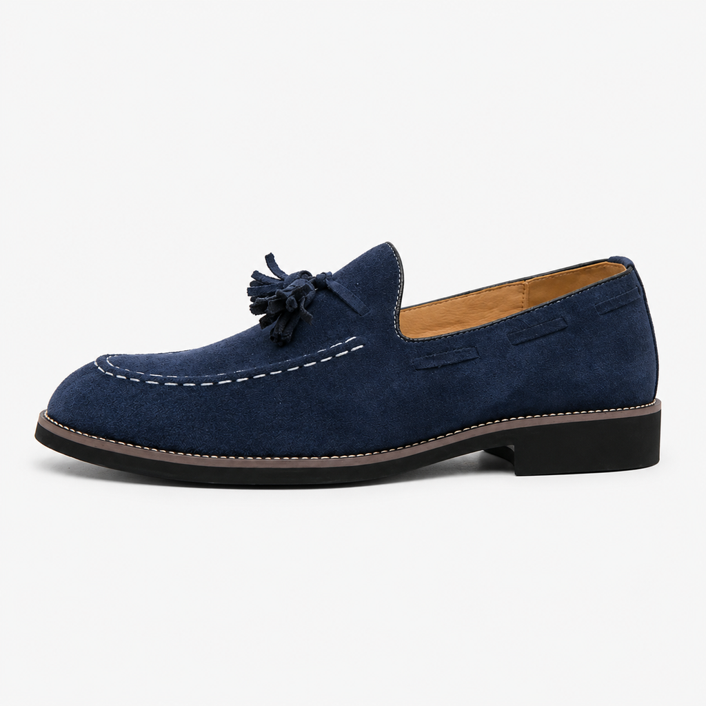 Men's Tasseled Loafers – Navy Blue