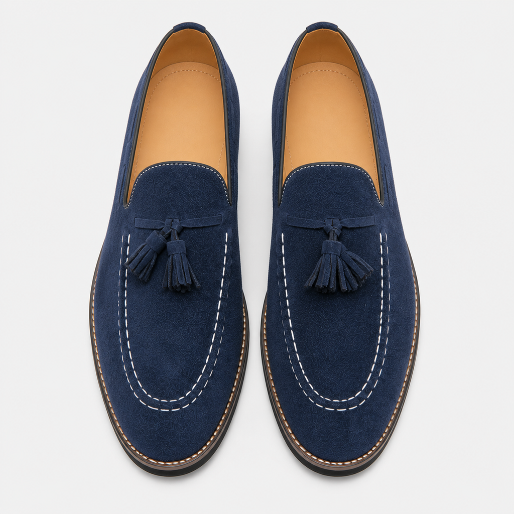 Men's Tasseled Loafers – Navy Blue