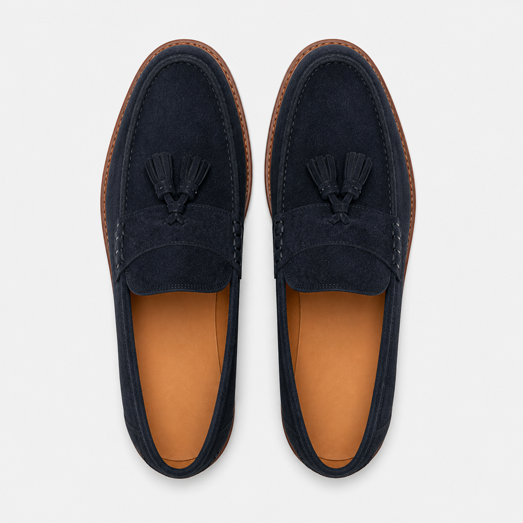 Men's Navy Blue Wedding Loafers
