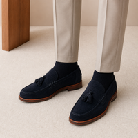 Men's Navy Blue Wedding Loafers