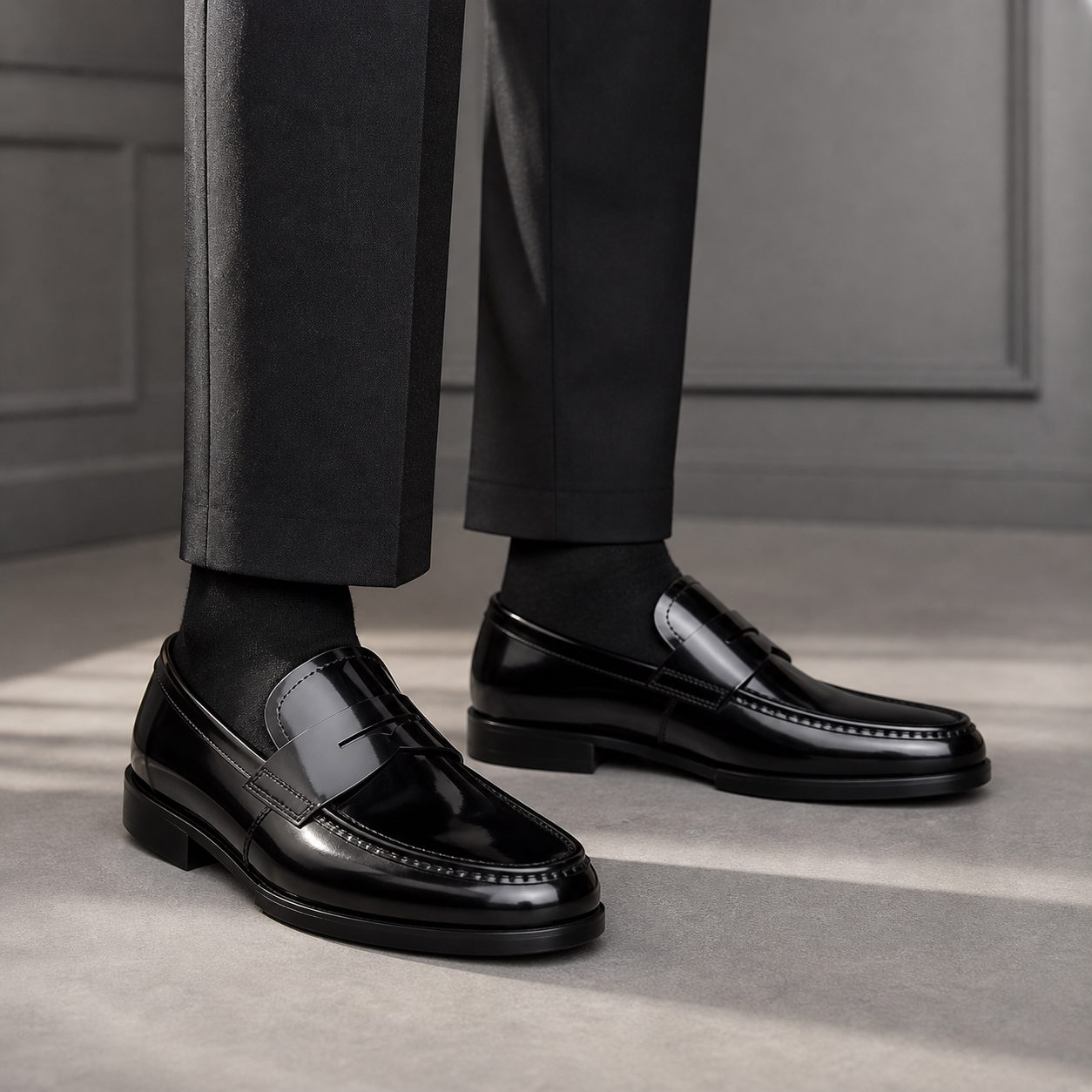 Men's Patent Loafers – Black