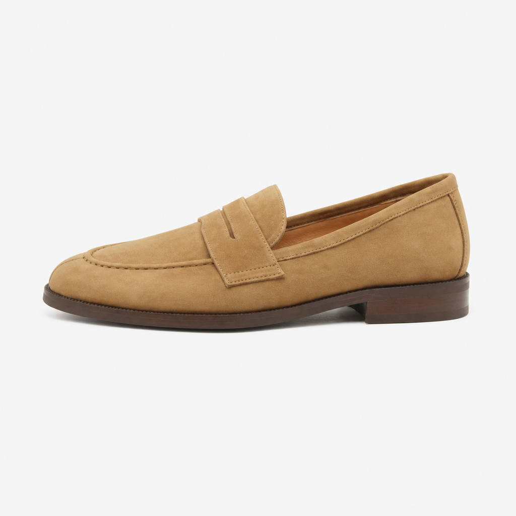 Women's Beige Suede Loafers