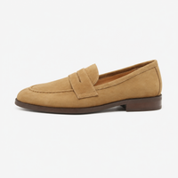 Women's Beige Suede Loafers