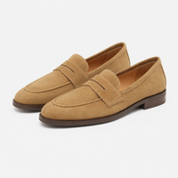Women's Beige Suede Loafers