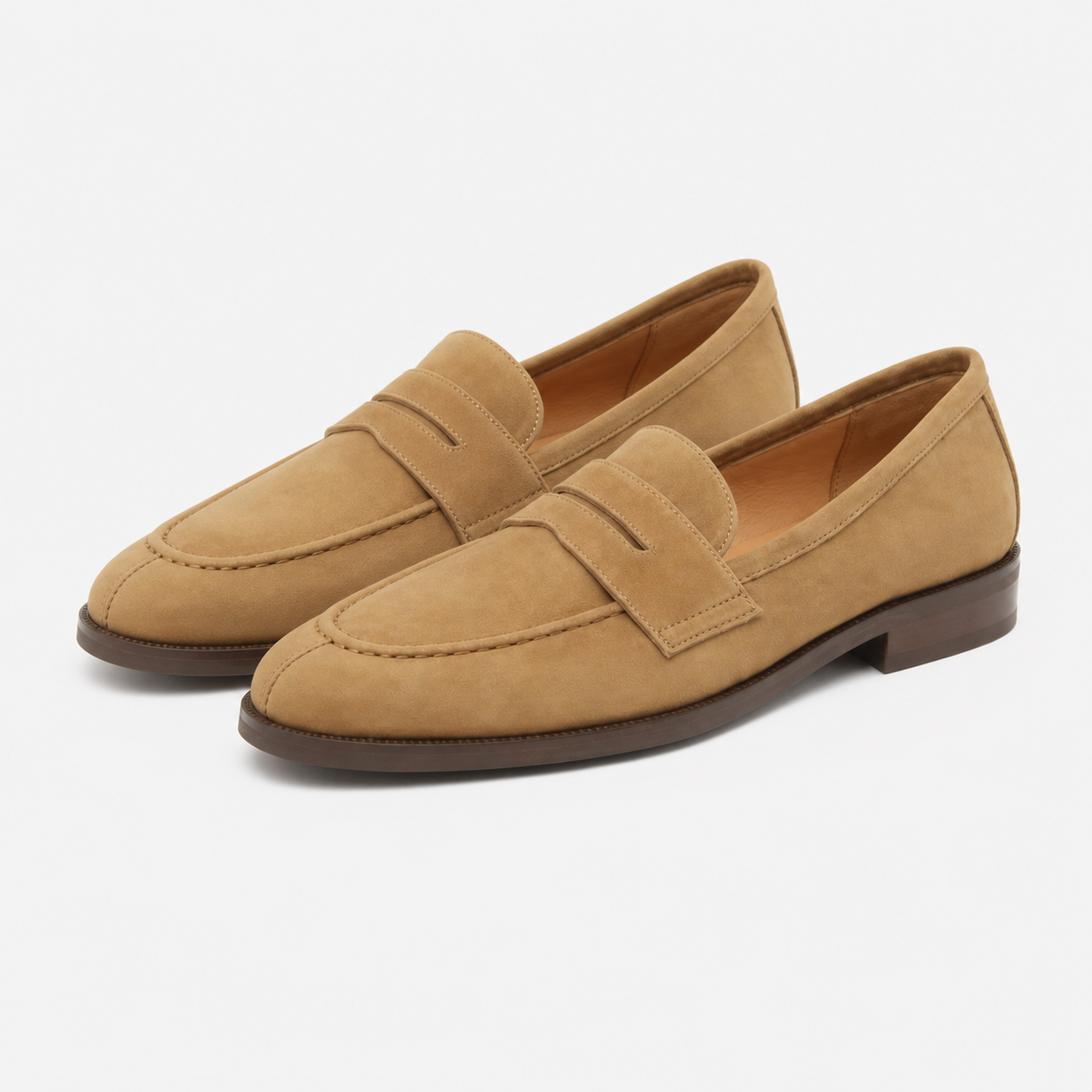 Women's Beige Suede Loafers