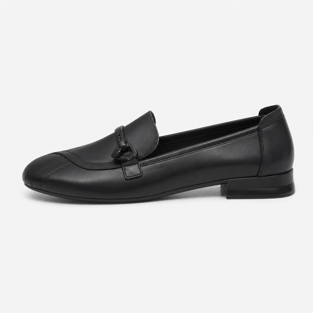 Women's Leather Heeled Loafers
