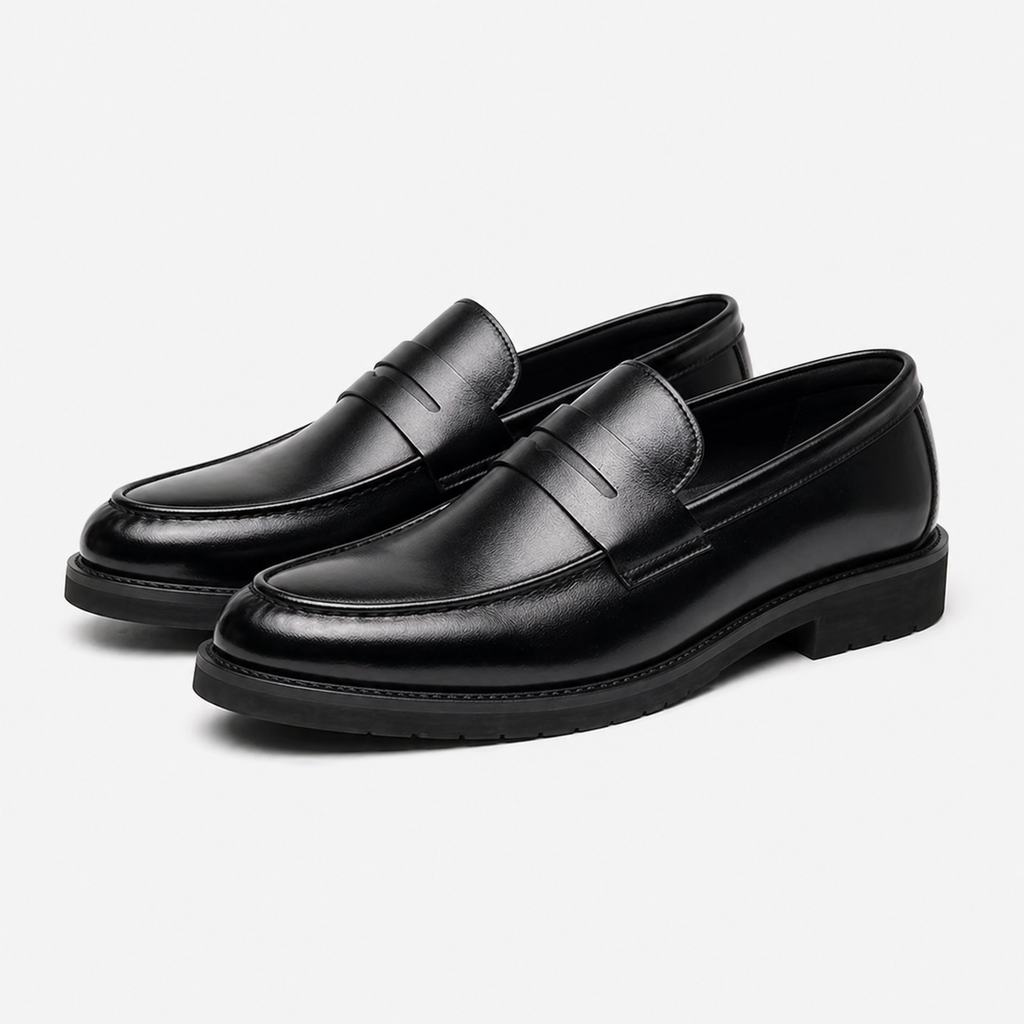 Men's Leather Loafers – Black
