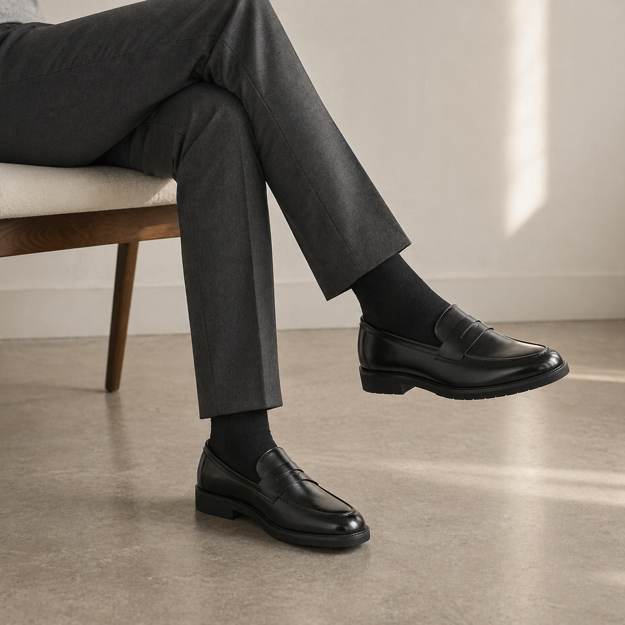 Men's Leather Loafers – Black