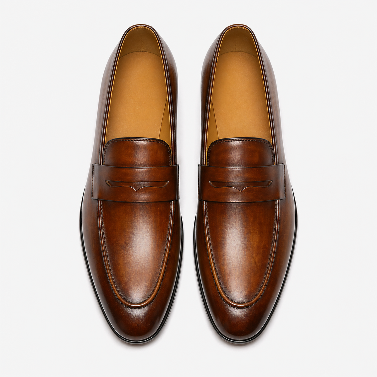 Men's Leather Loafers – Cognac