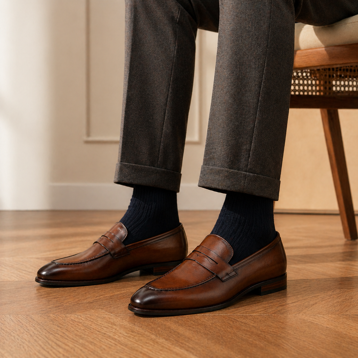 Men's Brown Leather Loafers