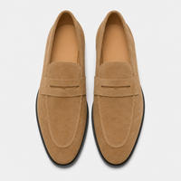 Men's Beige Leather Loafers