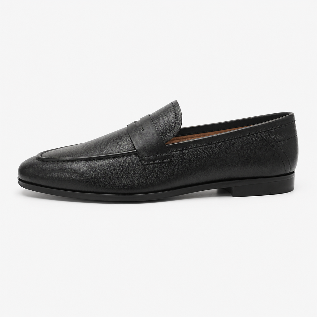 Men's Grained Leather Loafers