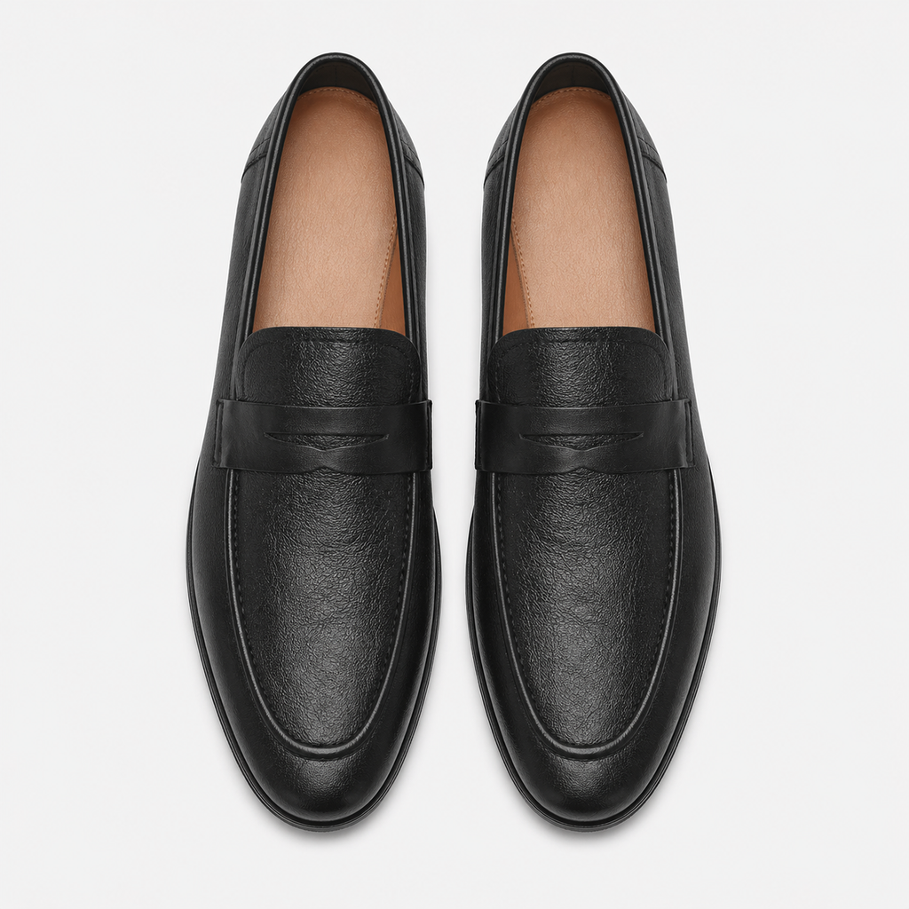 Men's Grained Leather Loafers