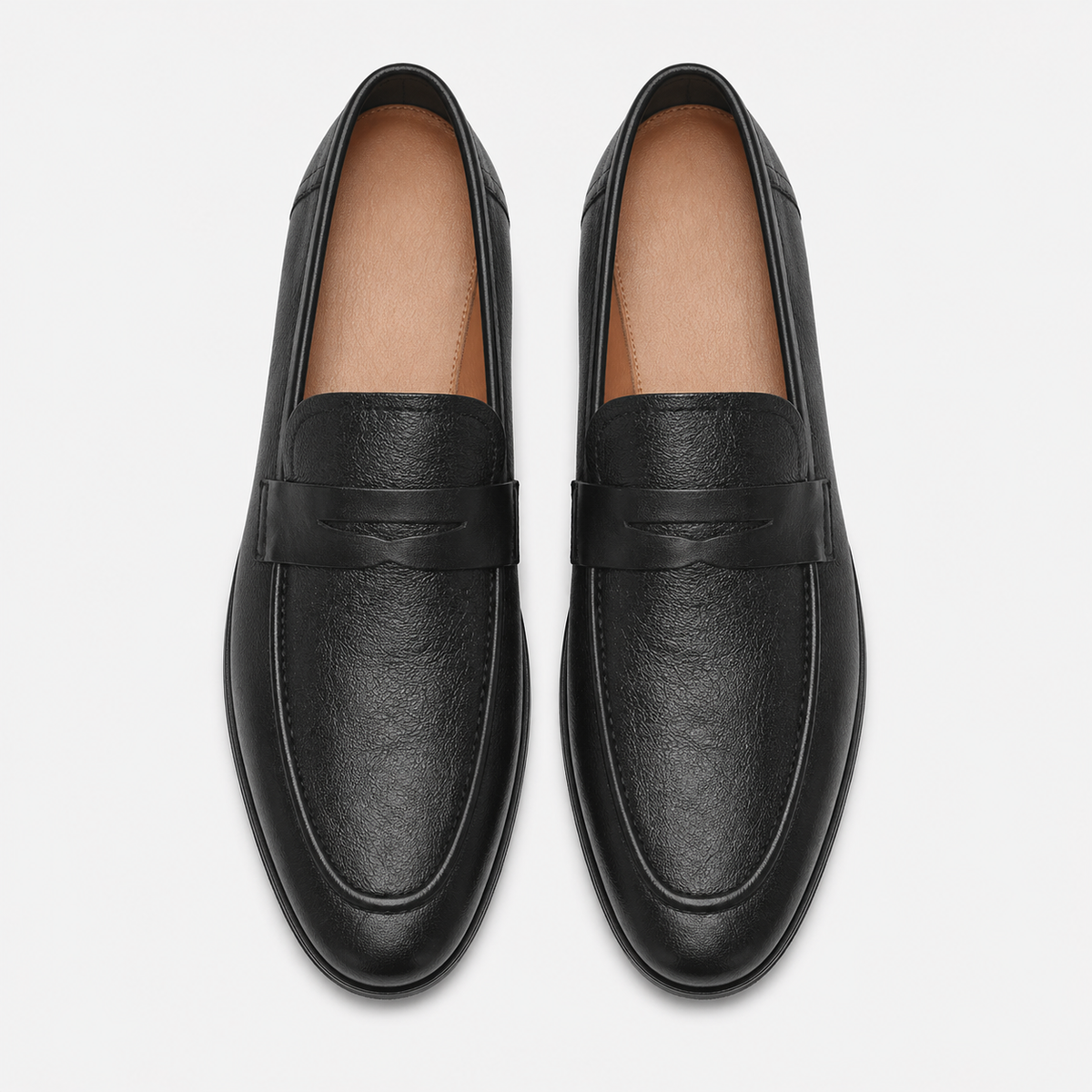 Men's Grained Leather Loafers