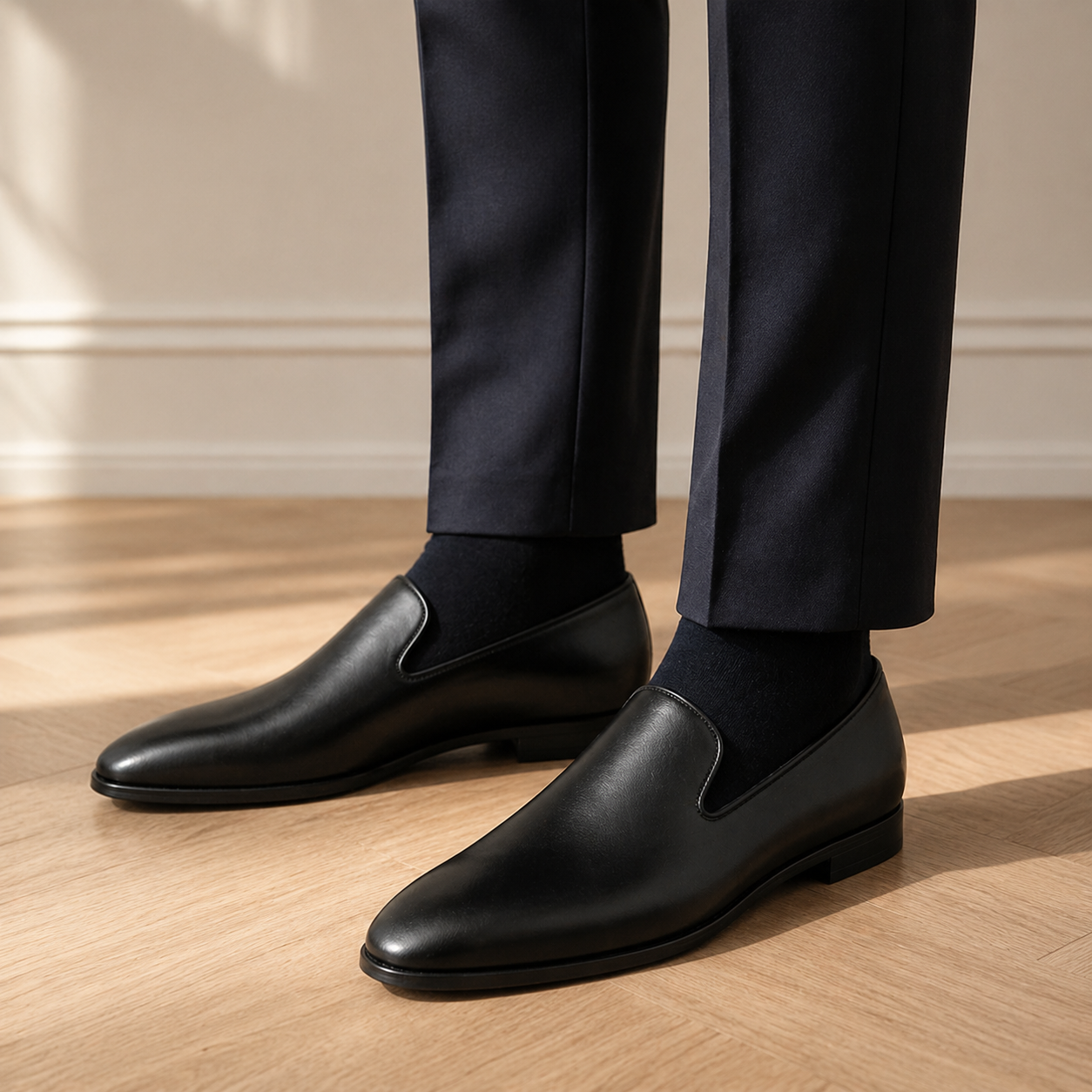 Men's Leather Loafers Without Laces