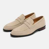 Men's Suede Loafers – Beige